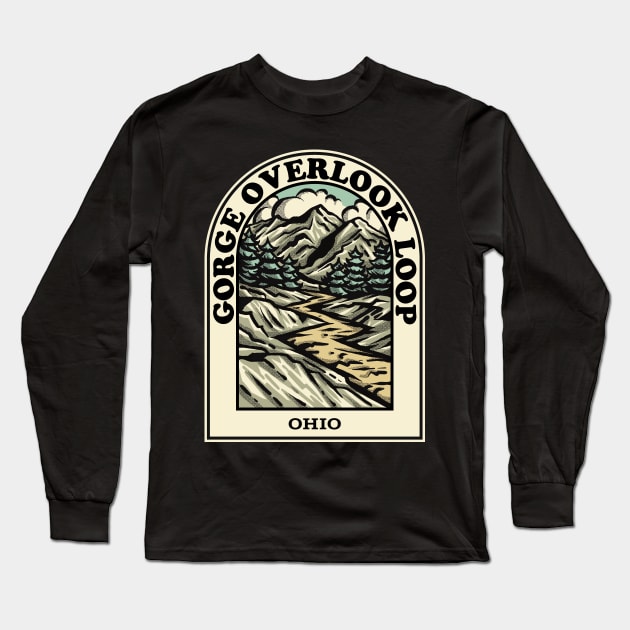 Gorge Overlook Loop Ohio hiking backpacking trail Long Sleeve T-Shirt by HalpinDesign